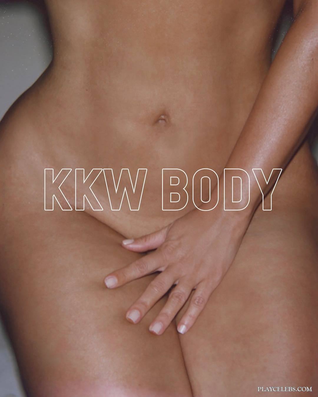 You are currently viewing Kim Kardashian Posing Naked (Covered) For KKW BODY