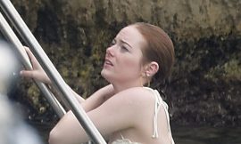 Emma Stone Paparazzi Wet Bikini Shots