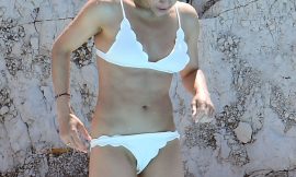 Michelle Rodriguez Caught Relaxing In Sexy White Bikini