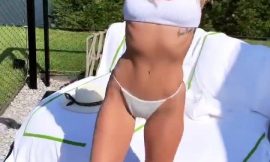 Miley Cyrus Teasing In Sexy White Bikini